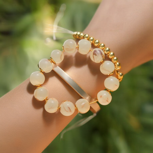 Fashion <b>Beaded</b> <b>Bracelets</b> 316L Stainless Steel PVD <b>Gold</b> Plating Sustainable Resistant - Product Image 3