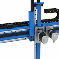 Nouveau manipulateur de portique à 3 axes en acier bleu avec rail de guidage linéaire et chaîne de traînage pour le chargement de machines, marque QG