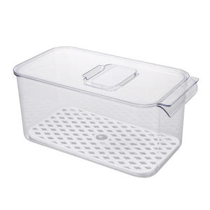 Caja de almacenamiento de plástico transparente para refrigerador, juego de almacenamiento de sellado de mantenimiento fresco por inyección para cocina, comida, verduras, frutas - Product Image 1