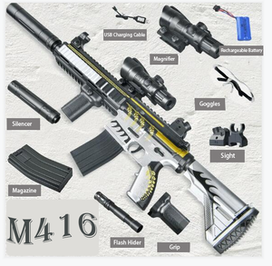 Pistola <span class=keywords><strong>de</strong></span> Agua <span class=keywords><strong>de</strong></span> <span class=keywords><strong>Burbujas</strong></span> <span class=keywords><strong>de</strong></span> Camuflaje M416, Pistola <span class=keywords><strong>de</strong></span> Juguete con <span class=keywords><strong>Gel</strong></span> y Cargador - Product Image 4
