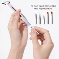 Pinceau à ongles rétractable innovant breveté avec embouts amovibles et remplaçables, outil professionnel pour le dessin et le traçage des ongles