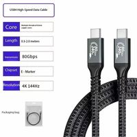 Câble USB 3.1 Thunderbolt en nylon pour MacBook Pro/Air, iPad Pro, 80 Gbps, charge rapide 240 W PD, compatibilité vidéo 16K/8K, imprimante Dell