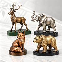 Ornement de bureau personnalisé en métal 3D détaillé, représentant des animaux sauvages (cerf, éléphant, renard, ours) – Cadeau d'entreprise personnalisé en gros