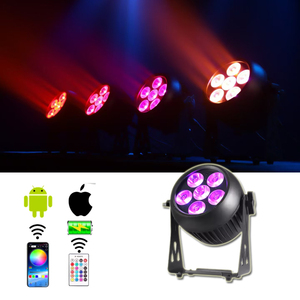 ไฟ LED สำหรับงานกลางแจ้ง 6x20W RGBWA UV สำหรับดีเจ ไฟพาร์แบตเตอรี่แบบแบน 6 in <span class=keywords><strong>1</strong></span> ไร้สาย กันน้ำ สำหรับเวที แสงสีสันสดใส - Product Image 1