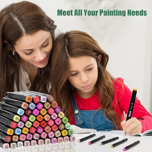 Rotuladores de Doble Punta, Marcadores Artísticos, Rotuladores Finos y de Pincel para Colorear, para Libros de Adultos, Tarjetas, Dibujo, Manualidades, Kit para Maestros - Product Image 2