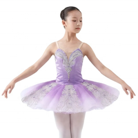 Tutu de ballet lilas personnalisé, professionnel, perlé à la main, en tulle plat argenté, pour adulte, pour la danse scénique, variation La Belle au bois dormant