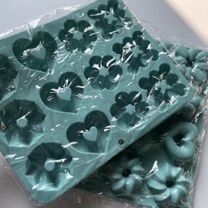 Moules en silicone pour biscuits et desserts à 12 cavités, <span class=keywords><strong>forme</strong></span> de fleur et de cœur, <span class=keywords><strong>moule</strong></span> à pâtisserie pour biscuits - Product Image 2