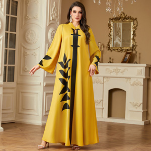 2025 été Collection femmes 4223 élégant ample décontracté robe de soirée nouvelle à manches longues musulman <span class=keywords><strong>Abaya</strong></span> en Polyester antistatique - Product Image 2