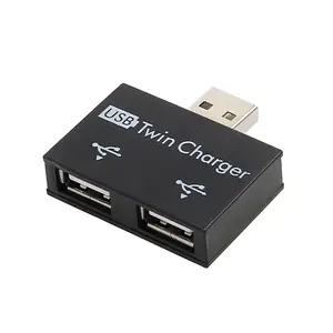 USB 2.0 Male to Twin Female Charger Dual 2 Port USB DC 5V Charging Splitter Hub Adapter Converter Connector For Phone Tablet