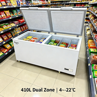 Congélateur coffre commercial 200L à ouverture par le haut, porte simple, refroidissement direct, horizontal, pour supermarché