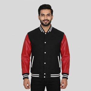 Bomber Leather <b>Jacket</b> Men Baseball <b>Jackets</b> Biker Pu Coat Faux <b>Pilot</b> Varsity Fleece College Top Leather Black Slim Fit - Product Image 1