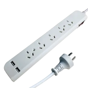 High Quality 250V AC for Argentina Market 5 Tomas with 2 USB Ports 5V, 2.1A IRAM Electrical Socket Outlets Power Strip