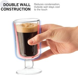 Tasses à café isolées modernes de 200ml à <span class=keywords><strong>double</strong></span> <span class=keywords><strong>paroi</strong></span> Latte <span class=keywords><strong>Espresso</strong></span> Cappuccino Irish Glasses Handle for Water Beer Great Gift - Product Image 4