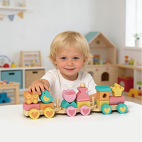 Ensemble de blocs de construction de Train en bois série princesse petit Train jouets éducatifs préscolaires pour enfants