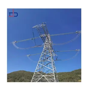 Torre de linha de transmissão elétrica 132kv, torre de energia, peças de aço da torre de transmissão