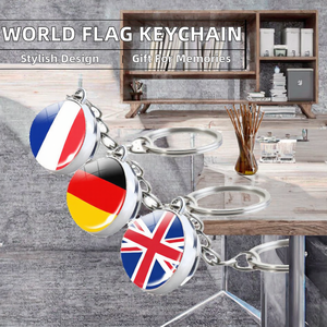 <span class=keywords><strong>Llavero</strong></span> con Mosquetón de Cristal con Bandera Nacional de Países de Europa, América del Norte, América del Sur y Oceanía, para Regalos de Recuerdo del Día Nacional - Product Image 2