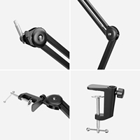BOYA BY-BA20 de Suspension à Ressort Réglable Bras Microphone Stand Support Table Clamp pour BY-M1000 streaming podcasting