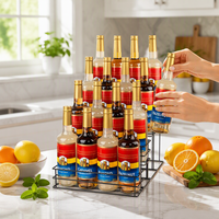 Étagère de rangement portable à 4 niveaux pour bouteilles de sirop, épices et café, pour comptoir de cuisine, articles de cuisine