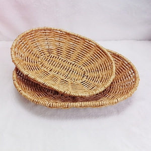 Rattan Snack Plate Oval Serving Tray For Restaurant Fruit Platter <b>Storage</b> <b>Basket</b> - Product Image 1