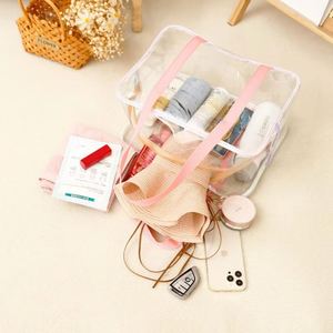 Custom Logo Transparent PVC Jelly Handbag Waterproof Beach Tote Large Capacity <b>Bag</b> for <b>Women</b> Bathing Swimming Travel Storage - Product Image 3