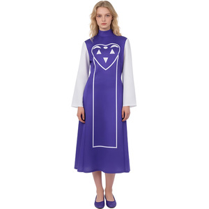 Costume de cosplay Undertale Frisk Toriel, tenue de Halloween pour adulte, couleur unie, ensemble en fibre de polyester - Product Image 1