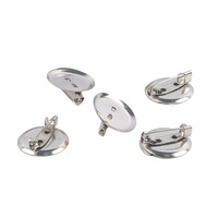 15/20/25/30/35mm barre ronde porte-broche Cabochon réglage blanc lunette plateau broche plat rond fermoirs épinglette disque Base Pad