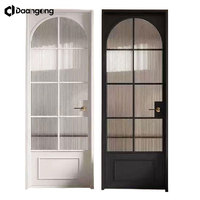 Pintu Dapur Kaca Tempered Berlapis Es untuk Lemari Kamar Tidur Bergaya Midcentury dengan Rangka Aluminium dan Engsel Penutup Lembut