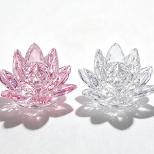 Décoration de fleur de lotus en cristal directement de l'usine, figurine de lotus en cristal gravée sur mesure, souvenir artisanal religieux en cristal pour mariage - Product Image 5