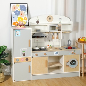 Grande <span class=keywords><strong>Cuisine</strong></span> de Jeu Unisexe Éducative en Bois avec Réfrigérateur, Cuisinière et Ustensiles pour Garçons et Filles – Jouets de <span class=keywords><strong>Cuisine</strong></span> Simulés - Product Image 3