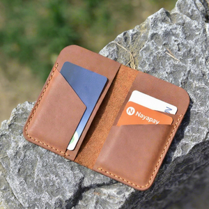 Anwar Enterprises Vintage Minimalist Genuine Leather Slim <b>Wallet</b> Brown No Closure <b>for</b> Credit <b>Cards</b> Below 2 Inch - Product Image 1