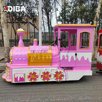 Nouvelle conception de manège de parc d'attractions, attraction, train miniature sans rails à vapeur électrique de 24 places à vendre