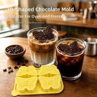 Nouveau moule en silicone en forme de papillon, moule antiadhésif DIY pour gâteau, biscuits, glace, bonbons, accessoire de cuisson résistant au four et au congélateur