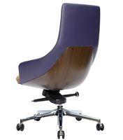Chaise de bureau moderne de luxe en cuir véritable à dossier moyen, mobilier de bureau commercial contemporain