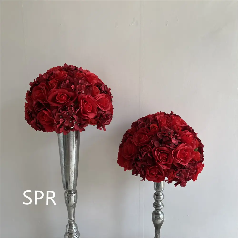 SPRブライドメイドブーケ卸売装飾的な人工ローズオーキッドBabyBreathパンパスロマンチックな国の結婚式のフラワーアレンジメント