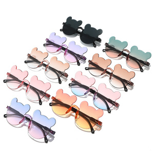 Bear Shaped <b>Sunglasses</b> for Boys Girls Kids Summer Outdoor Beach <b>Gradient</b> Children Shades Fashion Trendy - Product Image 4