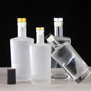 Groothandel 2024 Fancy Custom Lege Frosted Alcohol Drinken 500Ml 750Ml Liquor Wijn Wodka Spirit Glazen Flessen 1 Liter Leveranciers