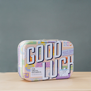 Tùy chỉnh in xách tay bản lề nắp hình chữ nhật hộp thiếc trẻ em đóng gói quà tặng hộp kim loại với khóa Clasp - Product Image 5