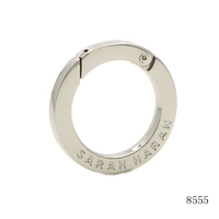 Anneau en O en métal nickelé, étanche, grand mousqueton rond et plat, porte-clés personnalisé avec logo gravé, clips pour accessoires de sac