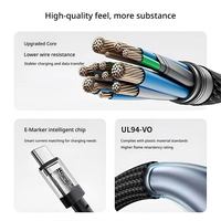 Kabel Data Portabel Dual Type-C Pengisian Daya Super Cepat 240W, untuk Apple dan Huawei, Mendukung Berbagai Pengisian Daya Cepat