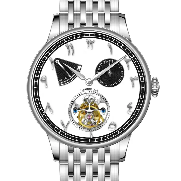 2020 Cao Cấp Reloj Mòng Biển Tự Động Phong Trào Horloge Romeinse Dubbele Người Đàn Ông Cơ Khí Đồng Hồ Bay Tourbillon