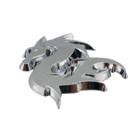 Emblème en plastique 3D Dragon Chrome Design, décoration de coffre, logo, autocollant de voiture, décalcomanie
