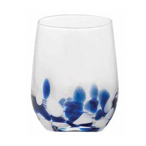 Vaso de Vidrio con Purpurina Azul/Blanco/Plateado 40 cl A 11.3 cm Ø 7.5 cm M1934 - Product Image 1