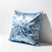 Échantillon Gratuit Coussin Décoratif Personnalisable en Microfibre Tricotée avec Motifs Floraux Imprimés et Logo 16x16 Pouces (35x35 CM)