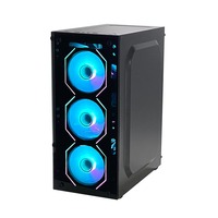 Pcooling casing komputer Pc Gaming Mid-Tower Premium kualitas tinggi dengan casing Pc Gaming jendela Panel samping