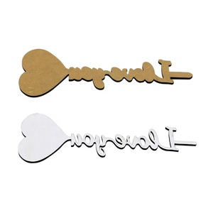 Artisanat Design personnalisé Sublimation blanc 3mm d'épaisseur motif personnalisé Mr & Mrs MDF coeur pour la décoration de mariage - Product Image 2