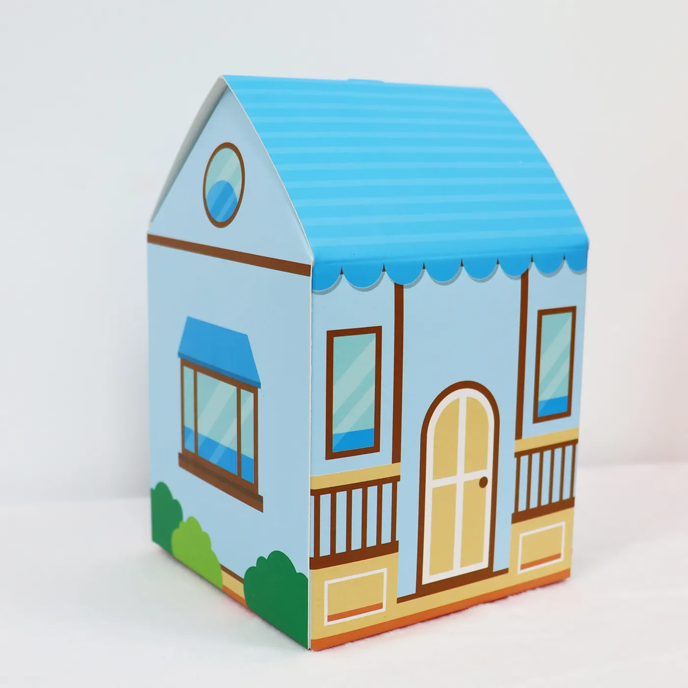 Emballage personnalisé de boîtes en papier à biscuits en forme de maison. Emballage de grandes boîtes à gâteaux en papier
