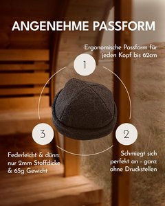 Chapeau de sauna en laine pliable, casquette de sauna en feutre pour sauna et hammam - Product Image 4