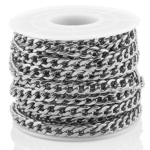 Wholesale Aceworks NCS51035-M PVD Coated 18k Stainless Steel NK Cuban Link Chain 10m Roll for Bracelet Necklace Making - Product Image 5