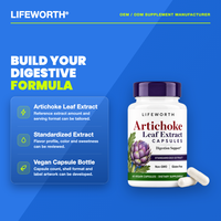 Kapsul Daun Artichoke LIFEWORTH 600mg Ekstrak Terstandardisasi untuk Mendukung Kesehatan Pencernaan