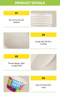 Gobelets à glace en papier blanc recyclables à paroi simple avec couvercle, personnalisables avec logo, 3oz, 5oz, 8oz, pour yaourts et desserts glacés